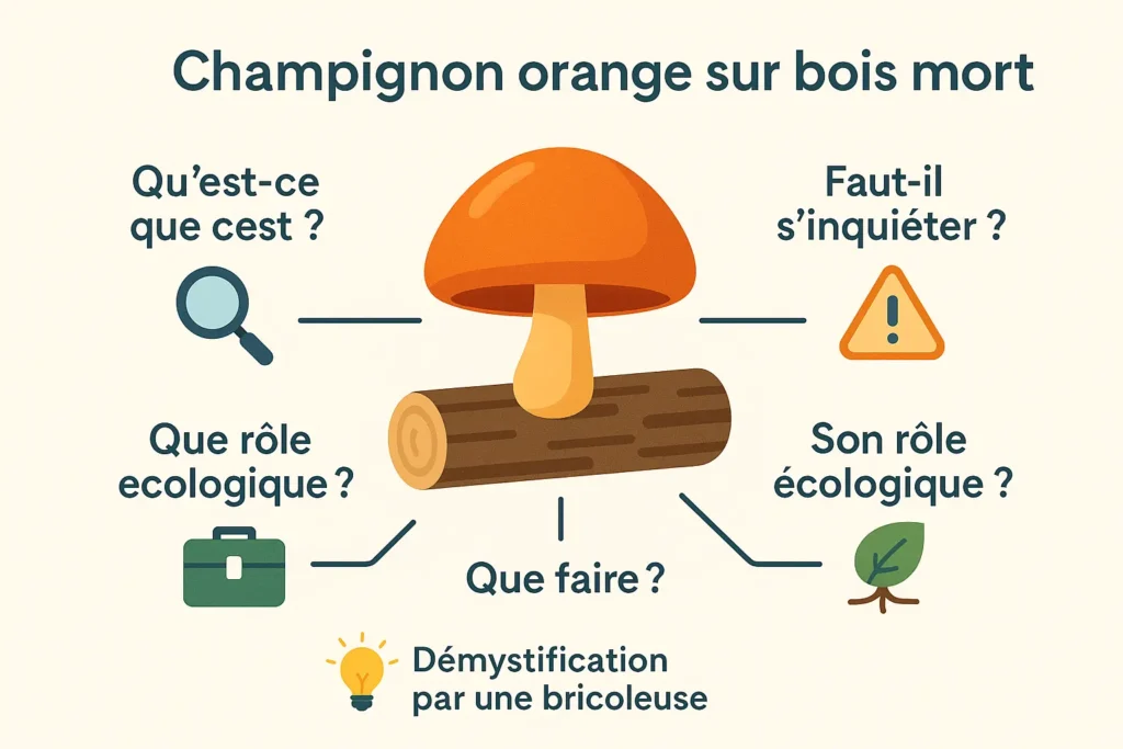 découvrez le champignon orange qui pousse sur le bois mort, ses caractéristiques uniques et son rôle dans l'écosystème forestier.