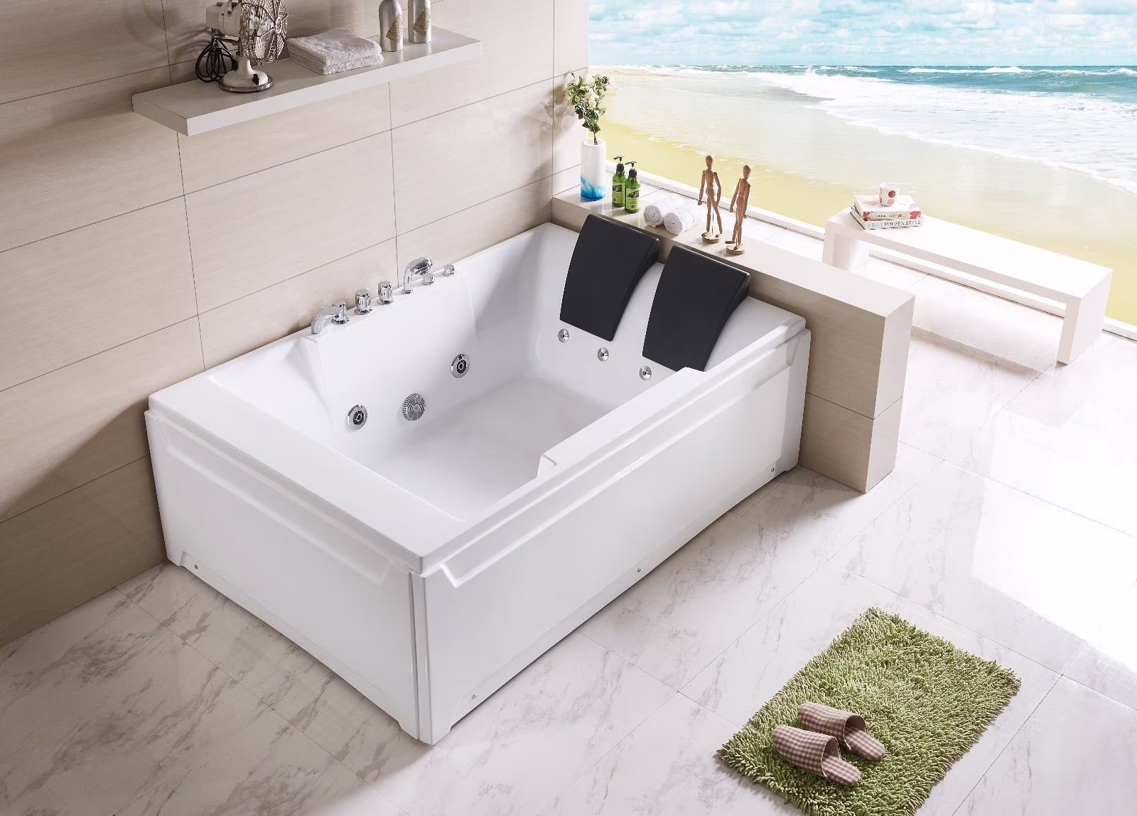 découvrez notre baignoire à remous pour deux personnes, idéale pour des moments de détente à partager. profitez d'un spa chez vous avec ce jacuzzi double alliant confort et design.